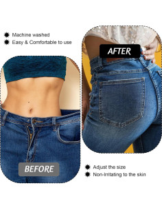 Nudos de Cintura Ajustables HJZHII - 10 Pcs Extensor para Pantalones 2