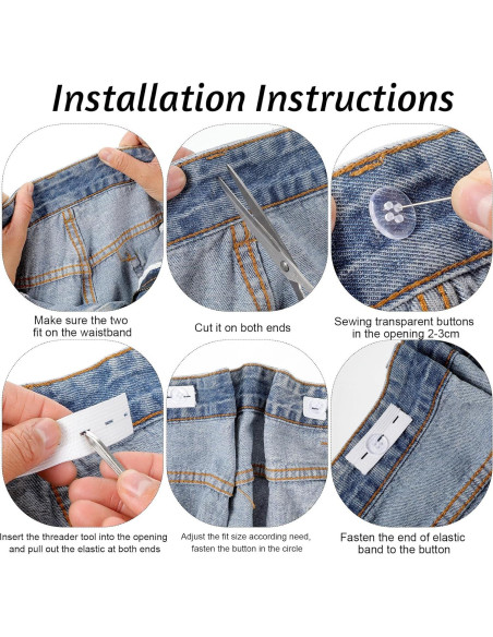 Nudos de Cintura Ajustables HJZHII - 10 Pcs Extensor para Pantalones