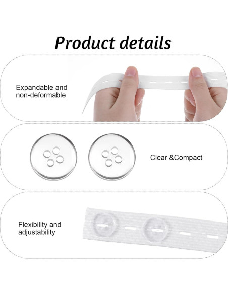 Nudos de Cintura Ajustables HJZHII - 10 Pcs Extensor para Pantalones