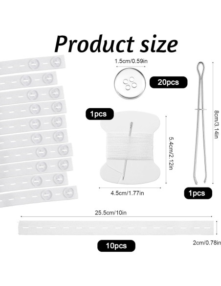 Nudos de Cintura Ajustables HJZHII - 10 Pcs Extensor para Pantalones