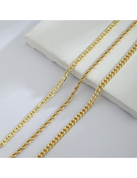 Tobilleras de Oro 14k para Mujeres Impermeables 3pcs Tobilleras de Oro 14k para Mujeres Impermeables 3pcs