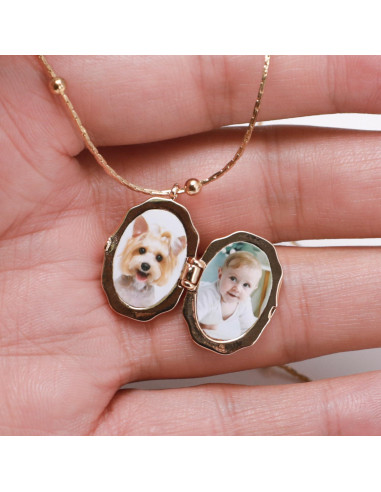 Collar Locket de Foto Vintage Mariposa Dorado con Herramientas