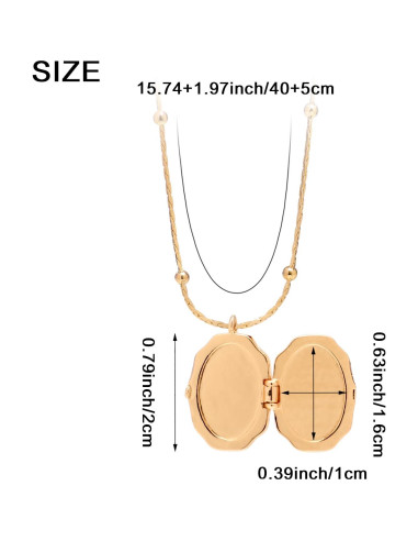 Collar Locket de Foto Vintage Mariposa Dorado con Herramientas