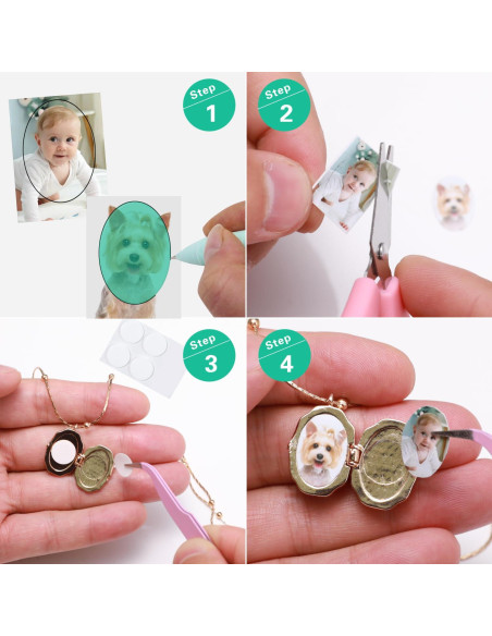 Collar Locket de Foto Vintage Mariposa Dorado con Herramientas