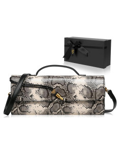 Bolso de mano cruzado de piel de serpiente para mujeres