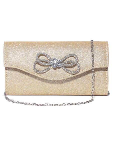 Bolso Clutch de Noche Gurina para Mujeres Champagne 24x12cm Bolso Clutch de Noche Gurina para Mujeres Champagne 24x12cm