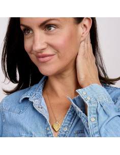 Collar Locket Floral Corazón 14K Oro Relleno con Diamante 1.9cm 2