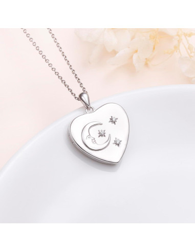 Collar Medallón Corazón Plata Esterlina 925 Personalizado 50.8 cm