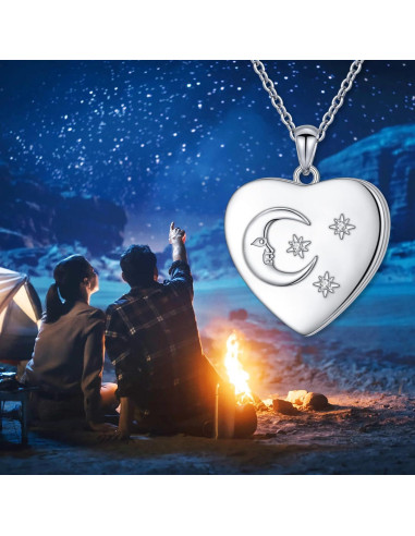 Collar Medallón Corazón Plata Esterlina 925 Personalizado 50.8 cm