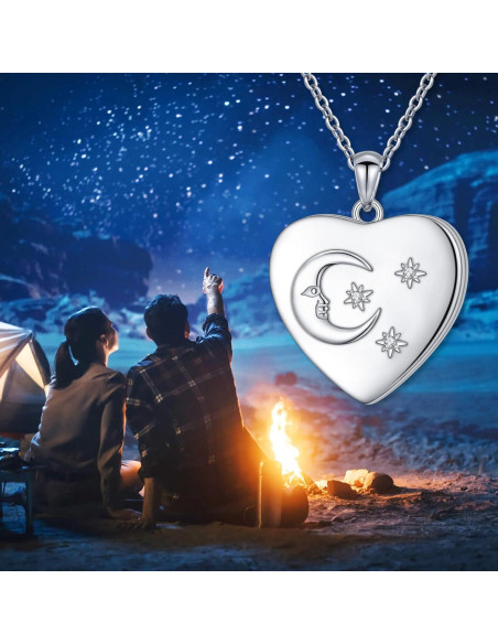 Collar Medallón Corazón Plata Esterlina 925 Personalizado 50.8 cm