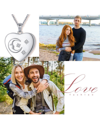 Collar Medallón Corazón Plata Esterlina 925 Personalizado 50.8 cm