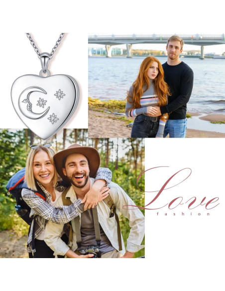 Collar Medallón Corazón Plata Esterlina 925 Personalizado 50.8 cm