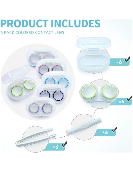 Estuche para Lentes de Contacto LCFALO 6 Piezas Portátil