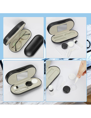 Estuche 2 en 1 para Gafas y Lentes de Contacto Kilihot