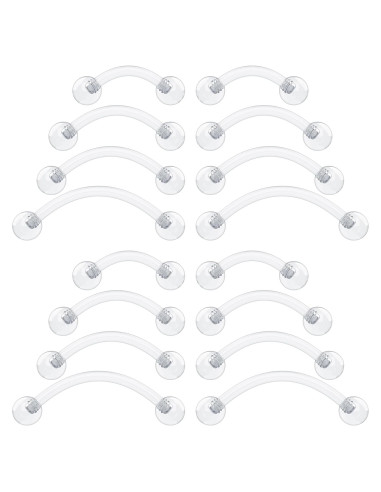 Retenedores Transparentes 16g Bioflex 6pc para Piercings