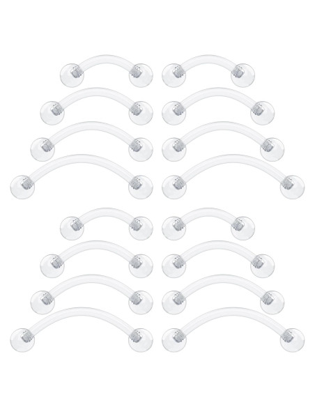 Retenedores Transparentes 16g Bioflex 6pc para Piercings