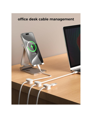 6 Clips de Cable Elástico KMOUANTS - Organizador de Escritorio