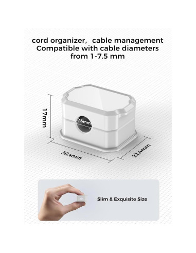 6 Clips de Cable Elástico KMOUANTS - Organizador de Escritorio