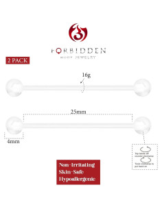 Retenedores de Piercing 16G 25mm Joyería Corporal Prohibida 2