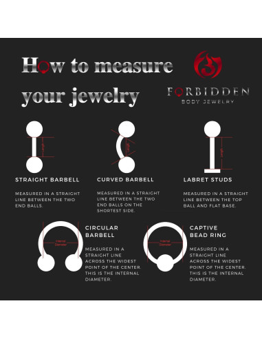 Retenedores de Piercing 16G 25mm Joyería Corporal Prohibida