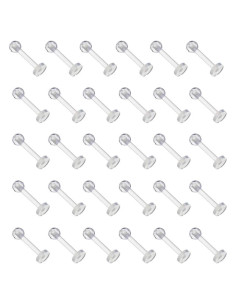 30 Aretes Retenedores Transparentes Acrílico 16g 8mm UPSTORE