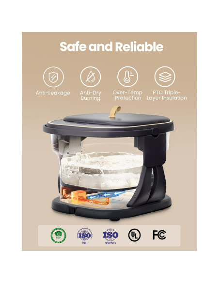 Spa de pies eléctrico Puboo colapsable con calor y control remoto