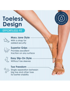 Calcetines de Pilates Tucketts sin Dedos Antideslizantes Nude 2