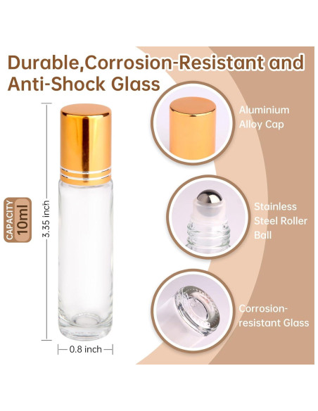 100 Botellas de Rodillo 10ml inice para Aceites Esenciales