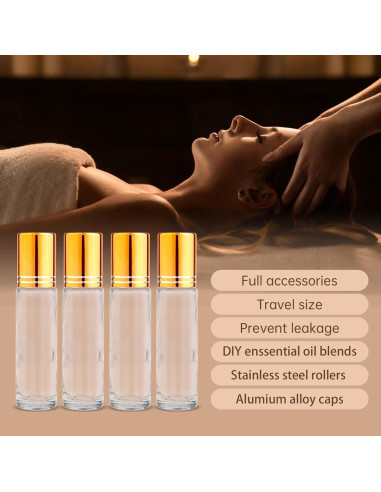 100 Botellas de Rodillo 10ml inice para Aceites Esenciales
