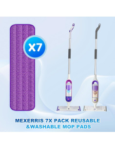 7 Almohadillas Reutilizables Microfibra MEXERRIS para Swiffer 39x13 cm 2