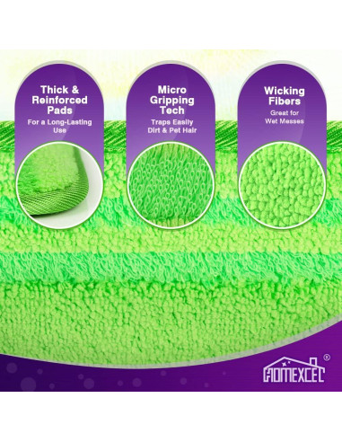 Almohadillas de Microfibra HOMEXCEL para Mopas Swiffer 4 Pzas