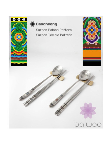 Juego de Cuchara y Palillos BALWOO Rojo Acero Inoxidable 304