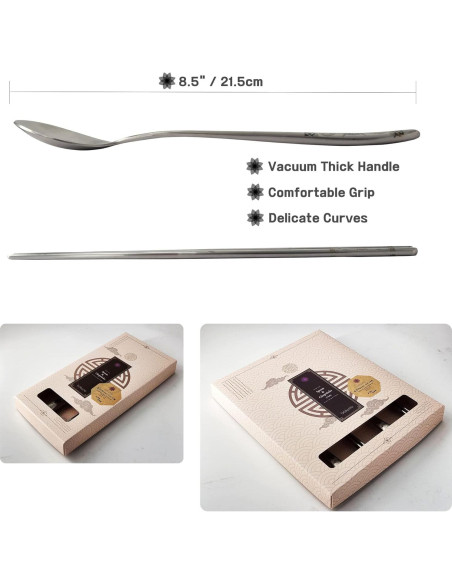 Juego de Cuchara y Palillos BALWOO Rojo Acero Inoxidable 304