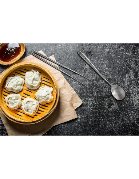 Juego de Cuchara y Palillos BALWOO Rojo Acero Inoxidable 304