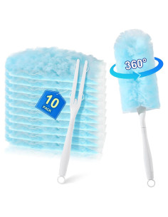 10 Recargas Plumero Desechables Wlich 360 Microfibra Azul