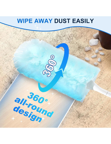 10 Recargas Plumero Desechables Wlich 360 Microfibra Azul