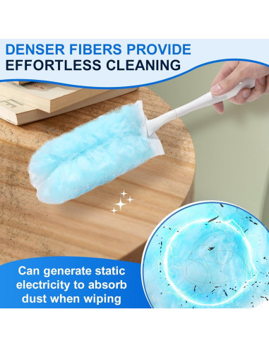 10 Recargas Plumero Desechables Wlich 360 Microfibra Azul