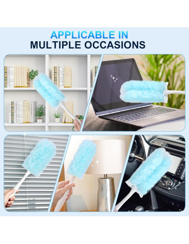 10 Recargas Plumero Desechables Wlich 360 Microfibra Azul