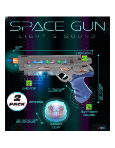 Juego de 2 pistolas de mano LED Mozlly para niños - Efectos de sonido 2
