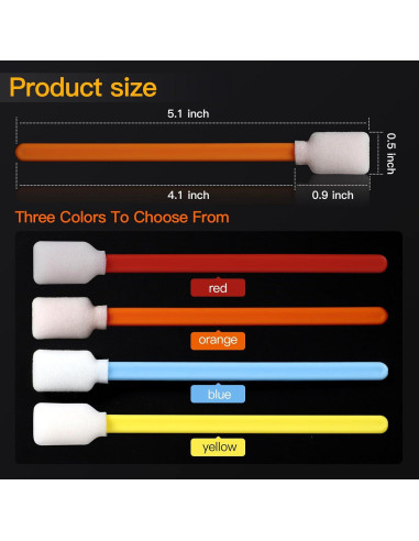 50 Bastones de Limpieza de Espuma Sin Pelusa CongGongGo