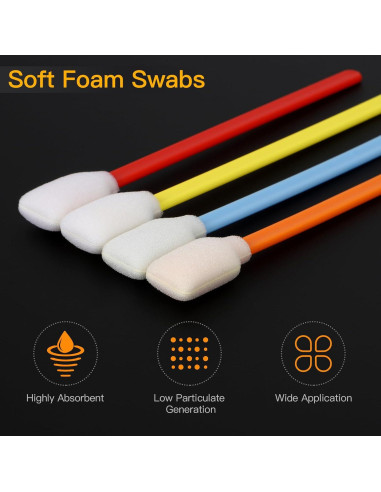 50 Bastones de Limpieza de Espuma Sin Pelusa CongGongGo