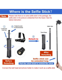 Trípode para Selfie PBOSE Extensible 157 cm con Control Remoto 2