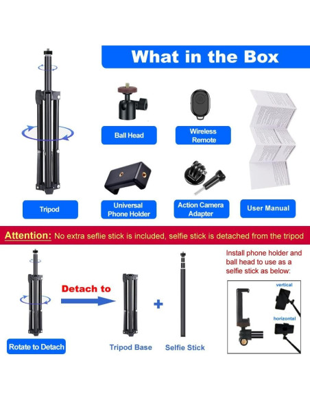 Trípode para Selfie PBOSE Extensible 157 cm con Control Remoto