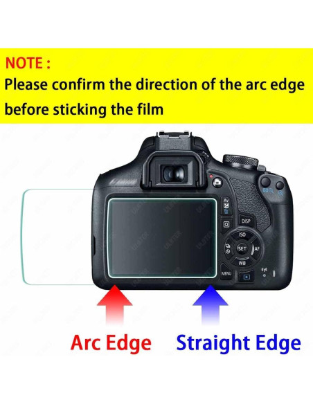 Protector de Pantalla Cristal Templado 9H para Canon EOS Rebel T7 T6 T5 Protector de Pantalla Cristal Templado 9H para Canon EOS Rebel T7 T6 T5