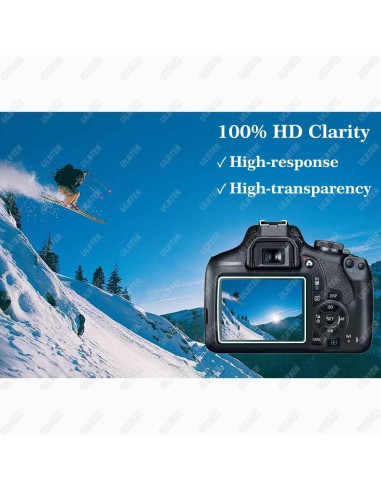 Protector de Pantalla Cristal Templado 9H para Canon EOS Rebel T7 T6 T5