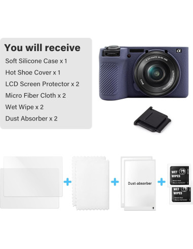 Kit Accesorios Sony Alpha 6700 - Funda Silicona y Protectores
