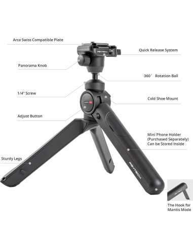 Mini Trípode PGYTECH MantisPod 2.0 para Vlogging DSLR
