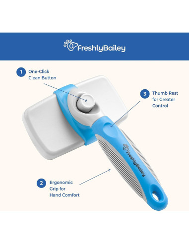 Cepillo Autolimpiante para Perros y Gatos Freshly Bailey - Pelo Medio a Largo