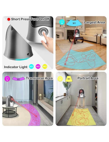 Juguete de láser para gatos Muhhiba, automático y recargable Juguete de láser para gatos Muhhiba, automático y recargable