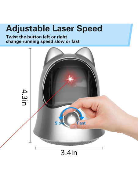 Juguete de láser para gatos Muhhiba, automático y recargable Juguete de láser para gatos Muhhiba, automático y recargable